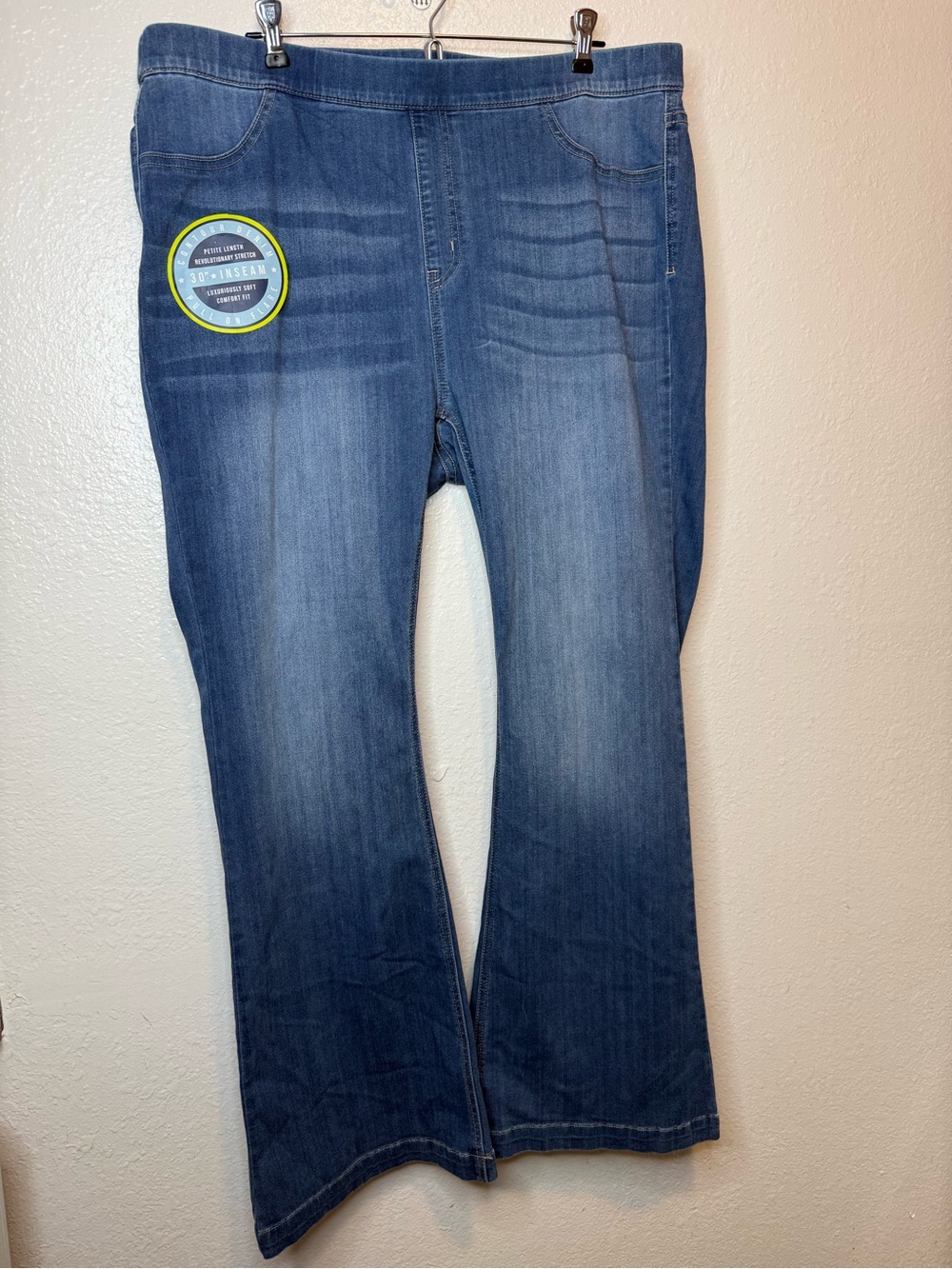 Ms. Cello Jeans Mid Rise Pull On Flare Deluxe Comfort Stretch Contour Denim 3X